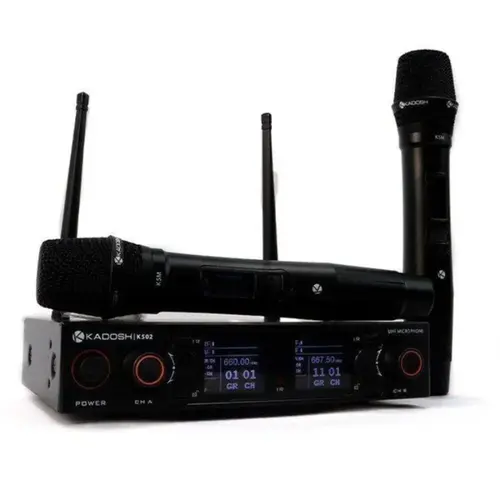 MICROFONE S/FIO MAO DUPLO KADOSH K502M PRETO.