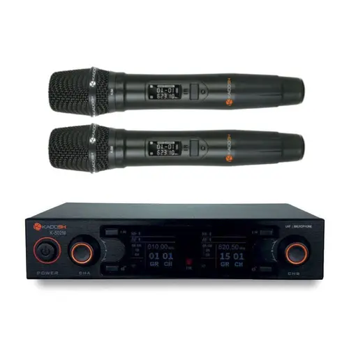MICROFONE S/FIO MAO DUPLO KADOSH K502M PRETO.