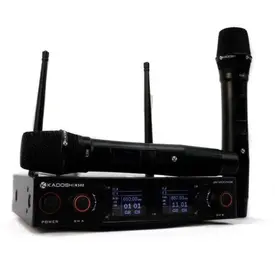 MICROFONE S/FIO MAO DUPLO KADOSH K502M PRETO.