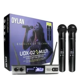 MICROFONE S/FIO MAO DUPLO DYLAN UDX02 MULTI.