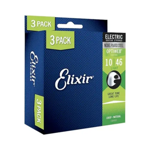 ENCORDOAMENTO GUITARRA 010 ELIXIR LIGHT OPTIWEB C/3 16552X