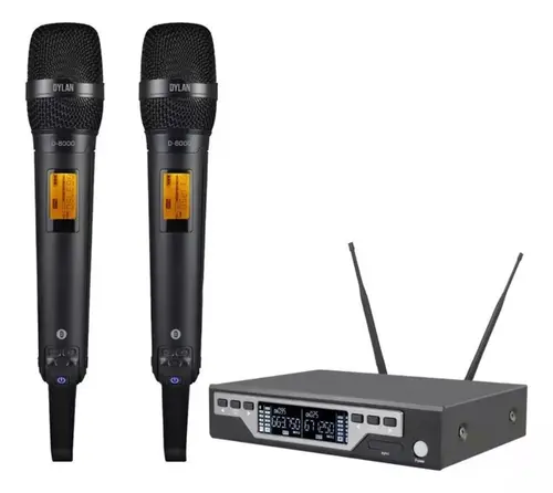 MICROFONE S/FIO MAO DUPLO DYLAN D8000S