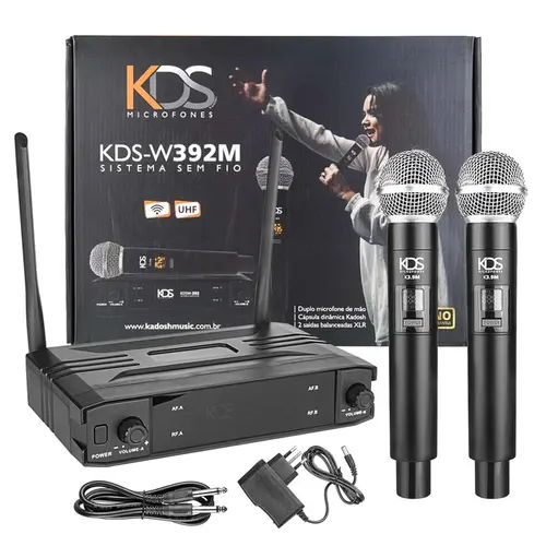 MICROFONE S/FIO MAO DUPLO KADOSH K392M