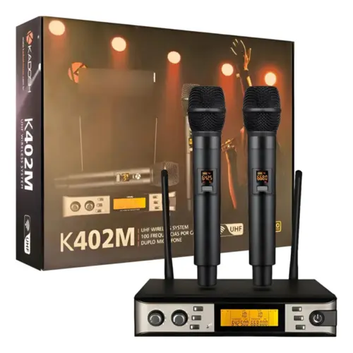 MICROFONE S/FIO MAO DUPLO KADOSH K402M
