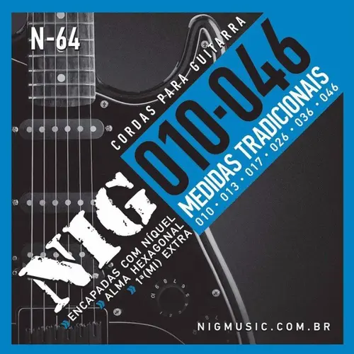 ENCORDOAMENTO GUITARRA 010 NIG N64