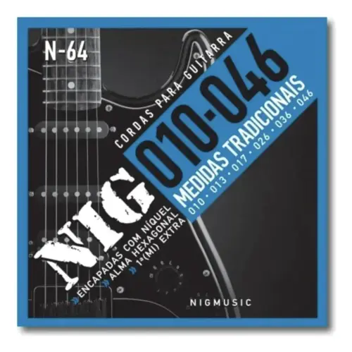 ENCORDOAMENTO GUITARRA 010 NIG N64