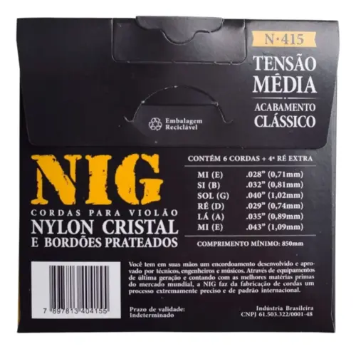 ENCORDOAMENTO VIOLAO NYLON NIG N415 MEDIA