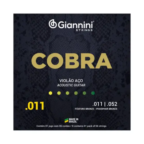 ENCORDOAMENTO VIOLAO ACO 011 GIANNINI GEEFLKF FOSFORO BRONZE