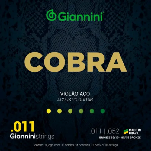ENCORDOAMENTO VIOLAO ACO 011 GIANNINI GEEFLK BRONZE