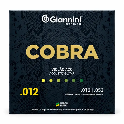 ENCORDOAMENTO VIOLAO ACO 012 GIANNINI GEEFLKSF FOSFORO BRONZE