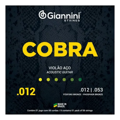 ENCORDOAMENTO VIOLAO ACO 012 GIANNINI GEEFLKSF FOSFORO BRONZE