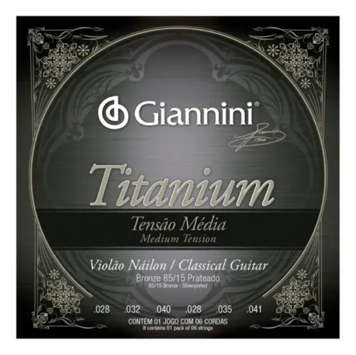 ENCORDOAMENTO VIOLAO NYLON GIANNINI GENWTM TITANIUN MEDIA
