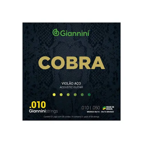 ENCORDOAMENTO VIOLAO ACO 010 GIANNINI GEEFLEF FOSFORO BRONZE