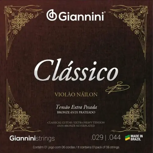 ENCORDOAMENTO VIOLAO NYLON GIANNINI GENWPA CLASSICO PESADA