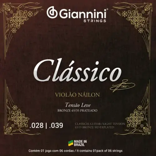 ENCORDOAMENTO VIOLAO NYLON GIANNINI GENWPL CLASSICO LEVE