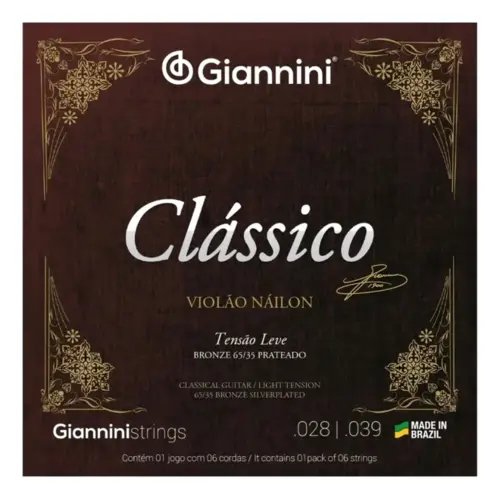 ENCORDOAMENTO VIOLAO NYLON GIANNINI GENWPL CLASSICO LEVE