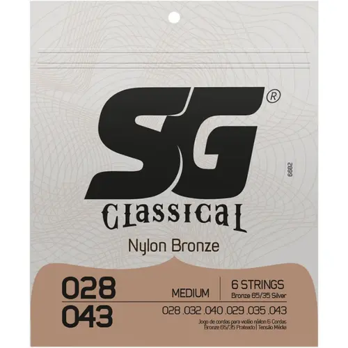 ENCORDOAMENTO VIOLAO NYLON SG 6682 BRONZE MEDIA