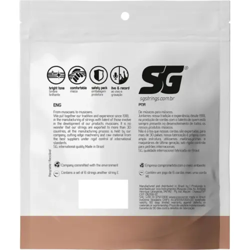 ENCORDOAMENTO VIOLAO NYLON SG 6681 BRONZE LEVE