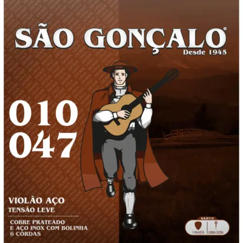 ENCORDOAMENTO VIOLAO ACO 010 SAO GONCALO IZ11038 C/BOLINHA
