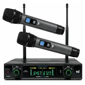MICROFONE S/FIO MAO DUPLO TSI 8299 UHF